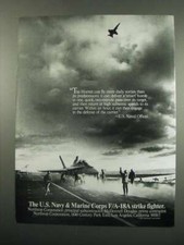 1984 Northrop F/A-18A Strike Fighter Ad - The Hornet picture