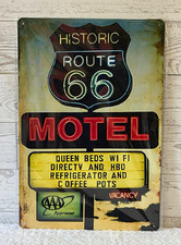 Historic Route 66 Motel Metal Tin Sign Vintage Retro Wall Decor Man Cave 8x12 picture