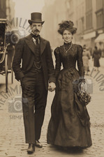 Victorian Era Vintage 1800's Photo of Couple 52 Edwardian New York City picture
