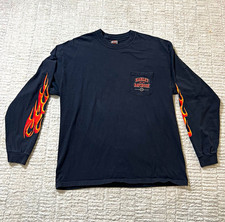 Harley-Davidson Three Rivers Pittsburgh PA Flame Sleeve Long Sleeve T-Shirt, XL picture
