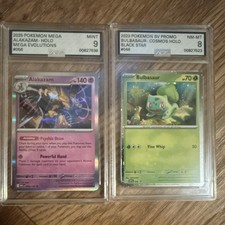Pokémon AGS Graded Holo 2-Card Lot: Alakazam #056 & Bulbasaur #046 picture
