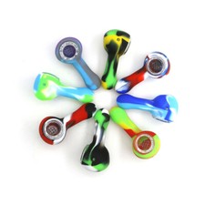 5PCS Wholesale Price Mini Mixed Silicone Pipe 9 Hole Glass Bowl Random Color picture