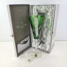 WATERFORD CRYSTAL SNOWFLAKE WISHES COURAGE EMERALD CHAMPAGNE FLUTE W/CHARM 2012 picture