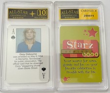 Ozzy Osbourne 2003 Starz Behind Barz Playing Card Graded ASG Mint 10 #T picture
