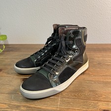 Lanvin Paris Mens Suede Leather Sneakers Shoes Size 12 Green Black picture