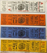 Vintage Buffalo Bill's Wild West Show Ticket 🎟️ North Platte Nebraska 1974 NOS picture