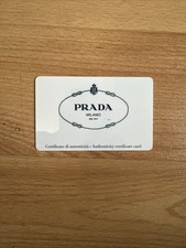 PRADA Certificate of Authenticity COA Plastic Card & Envelope Art# 1MF028 Sole picture