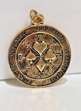 Vintage First Pentacle of Jupiter Talisman Pendant Signed I.R. Kabbalah Amulet picture
