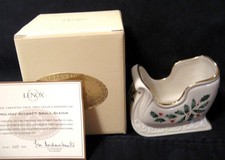 Vintage Lenox Holiday Accent Small Sled New COA Legacy Ed. #701 24 K Gold USA picture