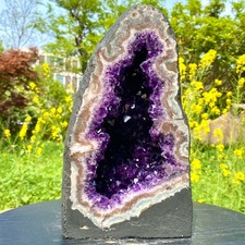 19.79LB Natural Amethyst Geode Quartz Crystal Cluster Cathedral Energy healing picture