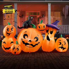 6 FT Long Halloween Inflatable Outdoor Decorations, Pumpkin Blow up Yard Decorat picture