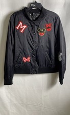 Torrid x Disney Women's Black Mickey Minnie Icon Patch Bomber Jacket Sz 2 NWT picture