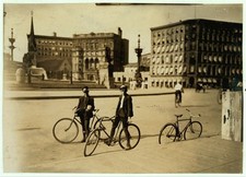 Photo:Indianapolis Indiana 1908 Western Union Messenger Boys Bicycle Photo picture