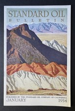 Vintage Standard Oil Co Bulletin Maynard Dixon Arizona ? Mountains January 1934 picture