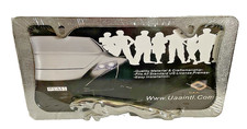NIP 3D Jaguar Leaper Emblem Chrome License Plate Frame Metal Stainless Steel UAA picture
