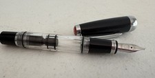 TWSBI Diamond Mini Classic Transparent Fountain Pen Black/Silver, Stub 1.1 Nib picture