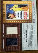 2009 Panini Americana Movie Posters Grant & Russell Worn Swatch Card #341/500 picture