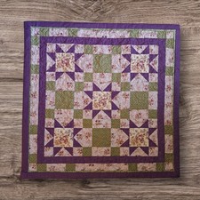 Floral Purple/ Green, approx 32in  Square Quilt picture