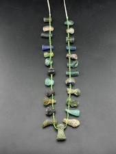 Genuine Ancient Large Roman Glass Necklace Container Circa 18 Century Old picture