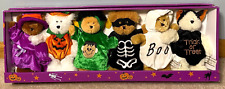 Quacker Factory Halloween Plush Bears in Costume Skeleton Frankenstein 1990s NIB picture