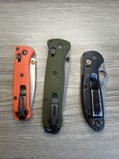 Lot Of 3 Benchmade knives-533 Mini Bugout/537 Bailout/555 Mini Griptilian Sheep picture