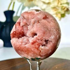 1.36LB Natural Purple Pink Crystal Advanced Cave Spherical Spiritual Decoration picture