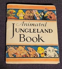 RARE 1928 Cracker Jack Animated Jungleland Book Advertising Premium Toy Vtg picture