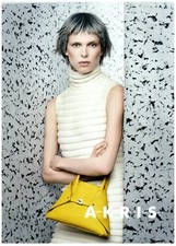2015 Akris Print Ad, Yellow Handbag Cable Knit Dress Arms Sleeveless Gorgeous picture