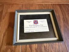 Framed Confederate Daughters Membership Card, Richmond VA picture