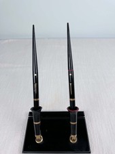 Vintage Sheaffer Double Fountain Pen Desk Set Lifetime Nibs Black Base picture