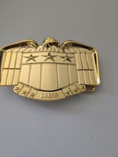ZOBIE POP CULTURE JUDGE DREDD INSPIRED GOLD TONE METAL BELT BUCKLE FUNCTIONAL picture