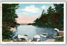 c1916 Camden Maine ME Vintage Postcard Megunticook Lake Outlet Sail Boat Posted picture