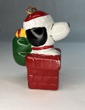 VTG Snoopy As Santa Claus Merry Christmas 1960’s Ornament Ceramic Chimney picture
