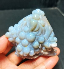 RARE 140G Natural Agate Crystal Geode Stone Hand Carved Golden Toad  WYY2727 picture