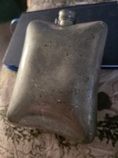Antique James Dixon Sons Sheffield Pewter Flask 8oz Made in England picture