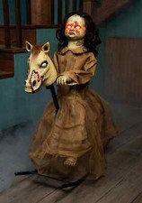 3.5 Ft Animated Rocking Horse w/ Doll Halloween Prop picture