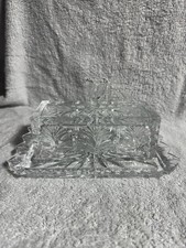 Vintage 5th Avenue Limited Lead Crystal Butter Dish with Lid picture