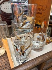 Vintage1970's Mallard Duck Rocks Glasses - Set of 4 Libbey Cabin Fall Bar picture