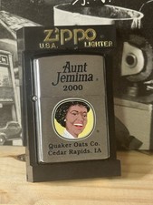 ZIPPO 2000 QUAKER OATS CO. CEDAR RAPIDS BRUSHED CHROME LIGHTER SEALED N BOX picture