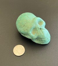Vintage Carved Turquoise Skull Figurine 85.9g picture