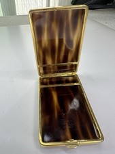 VINTAGE TANO OF MADRID FAUX TORTOISE SHELL CELLUOID CIGARETTE FLIP CASE EMPTY picture