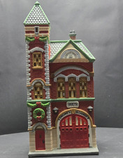 Dept 56 Red Brick Fire Station 5536-0 Christmas in the City 1990 w/ Light picture