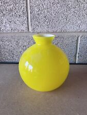 Vintage 70s Yellow Globe Vase picture