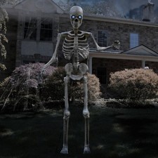 8FT MOTION-ACTIVATED TOWERING SKELETON ANIMATRONIC TALKING INDOOR OUTDOOR picture