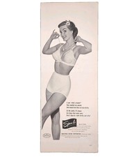 1950's vintage Spun-lo bra and girdle print ad, sexy, unique retro art picture