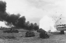 WWII 1944 An American ammunition lorry explodes after being hit by- Old Photo picture