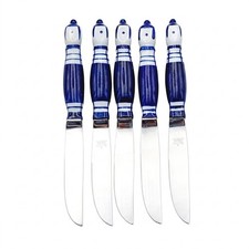 Vintage Bjørn Wiinblad Rosenthal Siena Blue/Fantasia Porcelain Knives - Set of 6 picture