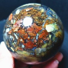RARE 438.6g Natural Beautiful Colorful Agate Stone Sphere Ball Healing MB1488 picture