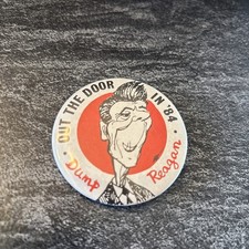 1984 Dump Reagan Pin Back Button 