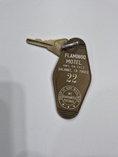 VTG Flamingo Motel  Hotel Room Key Fob #22 Dalhart Tx Vacation   Americana  picture